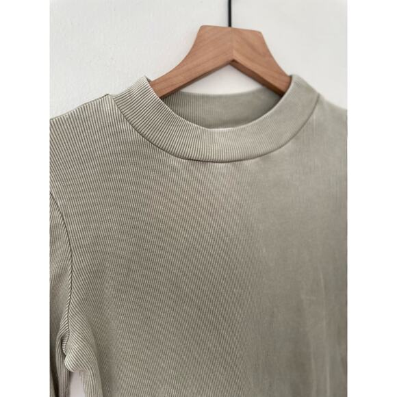 Young Fabulous & Broke Ribbed Long Sleeve Bodycon Dress Small Green Gray - Picture 3 of 9